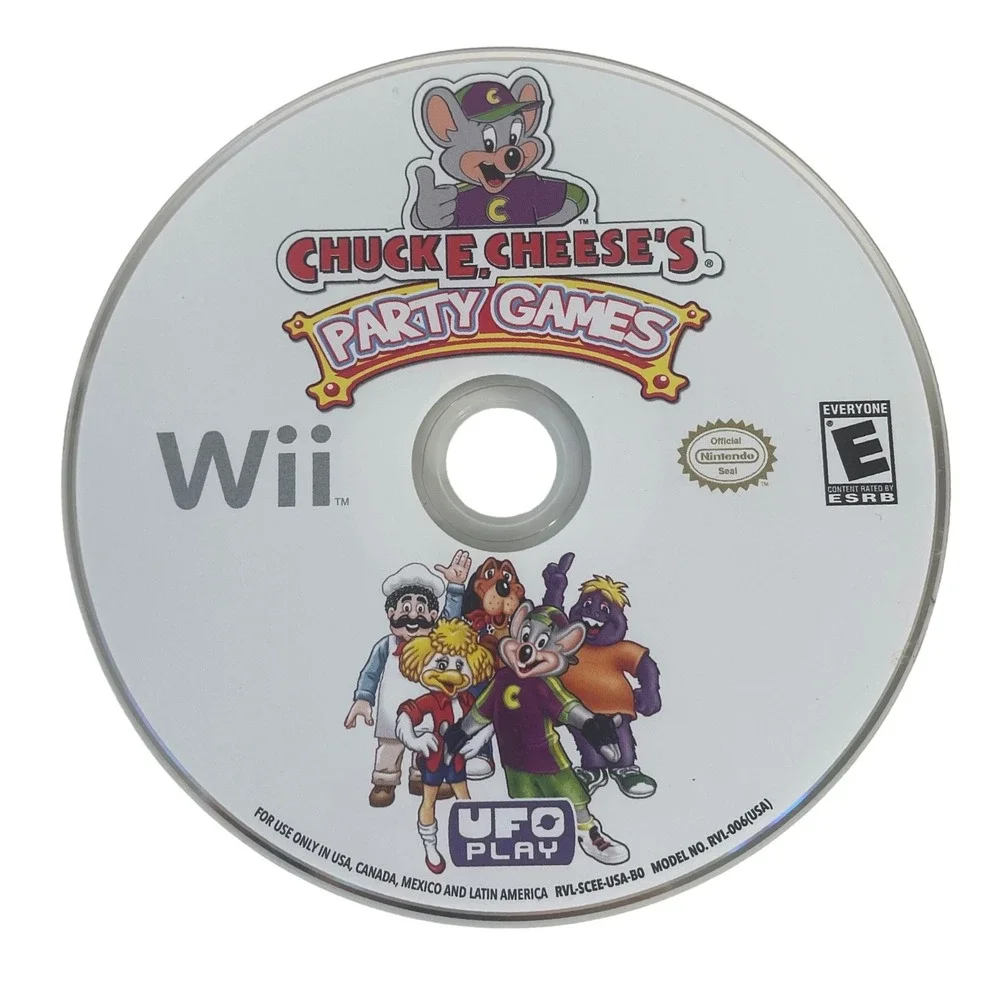 Chuck E Cheese's Party Games Wii 2010 Disc Only Tested Nintendo Family Kids Game